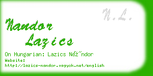 nandor lazics business card